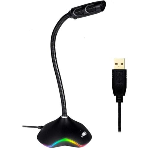 Gaming microphone RGB 15 light mode professional hifi sound computer condenser microphone