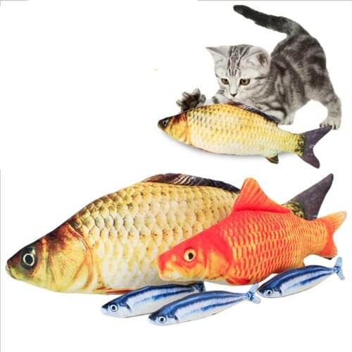 Artificial Fish Plush Pet Cat Toy Puppy Dog Toys Sleeping Pillow Pet Toy Cat Mint Catnip Toys Cute Fish Tank Aquarium Decoration