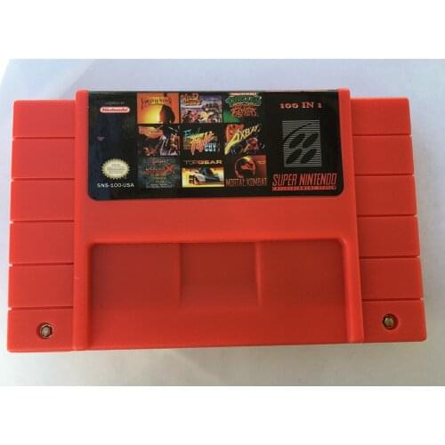 SNES Super 100 in 1 Video Game Cartridge With Games Castlevania Dracula X IV Contra III Final Fight 3 Hagane Mega Man 7 Tetris