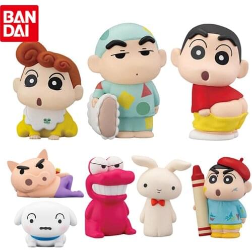 Bandai Gashapon Crayon Shin-chan Good Friend Series Dolls Nohara Shinnosuke Himawari BURIBURI ZAEMON Anime Action Figures Toys