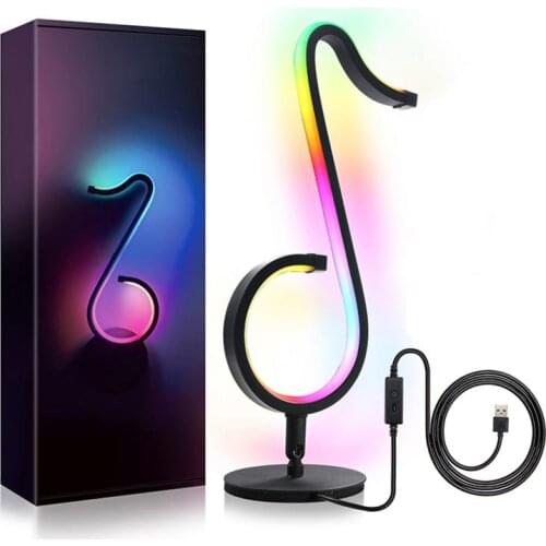 Musical Note Lamp Dimmable Atmosphere Nightlight RGB Symphony Table Lamp Bedroom Bedside Wall Lamp Atmosphere Lamp Table Lamp