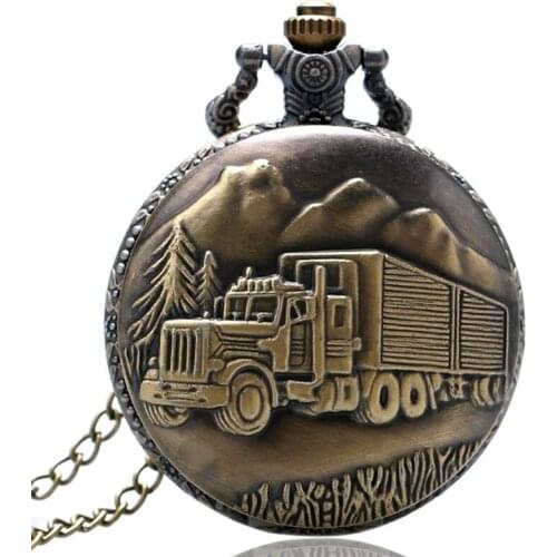 Locomotive Modern Vintage Men Women Pocket Watch Pattern Transportation Tool for Special Fob Watches Clock Gifts Reloj Mujer