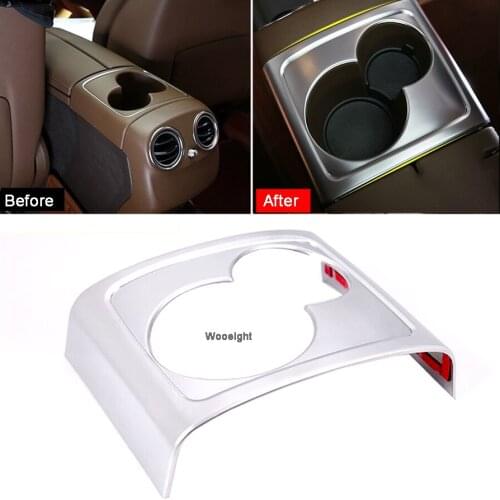 Wooeight Matte Armrest Box Rear Water Cup Holder Frame Panel Cover Trim Fit For Mercedes Benz E Class 2016 2017 Interior Decals