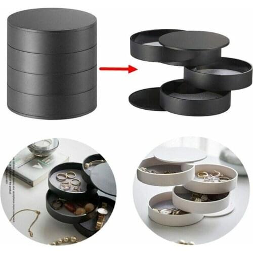 Multilayer Advanced Rotating Plastic Jewelry Box Organizer Tool Portable Storage Girl Earring Holder Rotary Holder Organizer