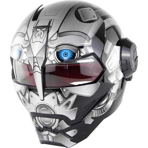 2021 Motorcycle Helmet Vintage Style Dot Flip Up Helmet Custom Street Moto Helmet Robot Casco De Moto Predator Helmet