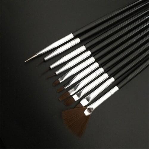 10pcs Acrylic Nail Art Brush Manicure Set For Nail Art Decoration Professional A Set of brushes