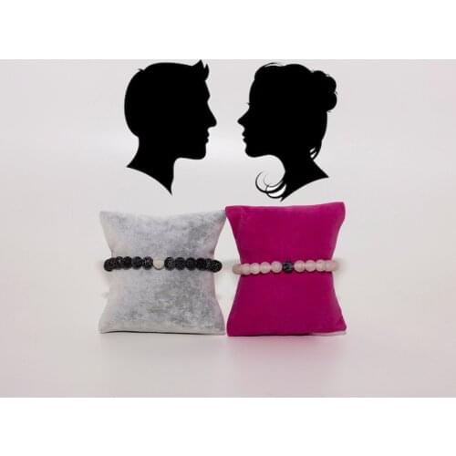 Yin Yang Bracelet Set Bangle for couples Mosaic Agate Black-White Natural stone bracelet accessories 2021 fashion wood box design