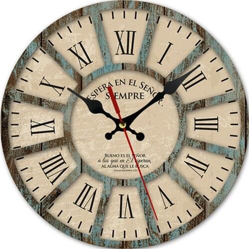 10 Inch Silent Wall Clock Art Wooden Clock Decoration Creative Round Quartz Clock ABS Living Room Wood Hanging Clock Home Decor