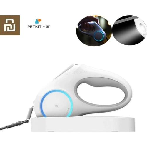 Youpin petkit Go Shine Pet Leash Dog Traction Rope Flexible Ring Shape 3m / 4.5m with Rechargeable LED Night Light