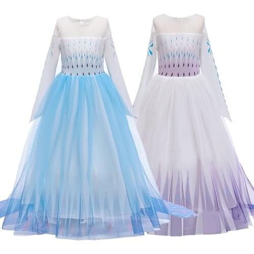 Elsa Princess Dreamy Dress Girl Christmas Party Childrens Elsa2 Dresses Girls Christening Gown Cosplay Catwalk Costume