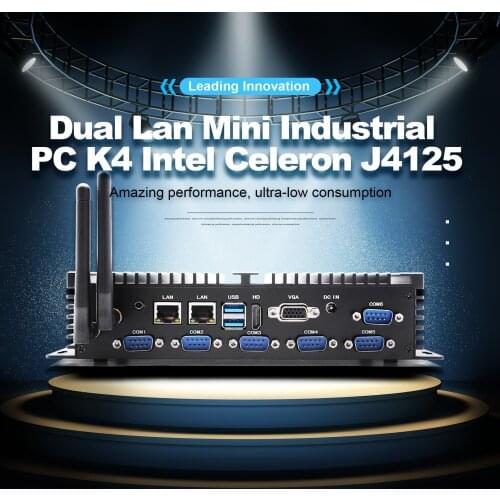 HYSTOU Intel Core i5 4200u Industrial Mini PC J4125 gamer 6 RS232 COM Desktop computer Windows 10 Pro LVDS RAM DDR3 DDR4 WiFi