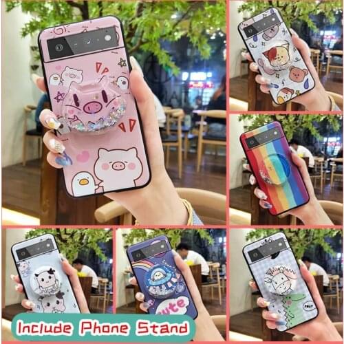 Foothold Anti-dust Phone Case For Google Pixel 6 For Woman Durable Shockproof Cartoon drift sand