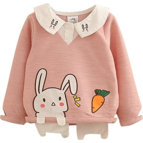 Girl Shirts 2020 Spring Fashion Cartoon Ruffle Neck Baby Girls Blouses Cute Long Sleeve korean Tops Kids Clothes