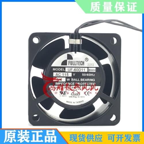 FULLTECH UF60D11 BWH Server Cooling Fan AC 115V 5/4W 60x60x30mm 2-wire