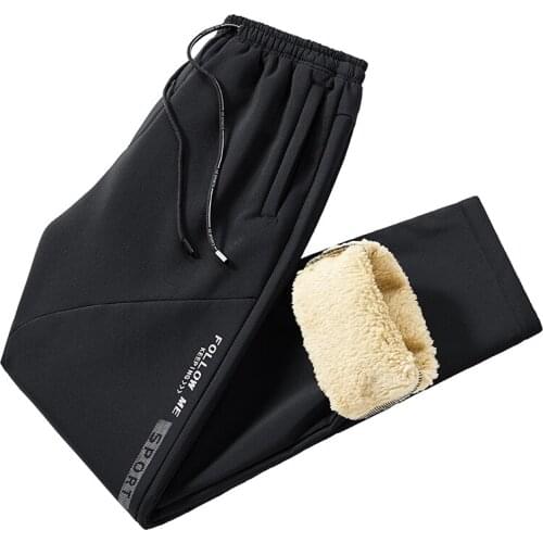 Male Casual Thicken Fleece Jogger Trackpants Mens Trousers Winter Warm Sports Pants Men Plus Size 8xl 7xl Tactical Sweatpants