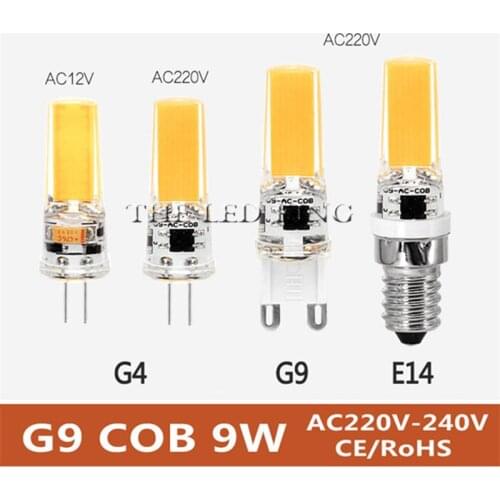Super Bright G9 Bulbs Light Dimmable Led Warm/White 220V 7W 10W 15W LED G9 COB LED lamp light G4 AC DC 12V led Spotlight