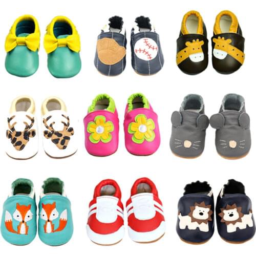 Unisex Infant Shoes Baby Toddle Shoe Newborn Baby Soft Soled Cowhide Bottom Skid-Proof Boys Girls Animal First Walkers 0-24Month