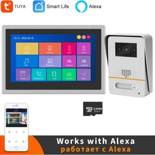 Anchencoky 10Inch Wireless WiFi Smart IP Video Door Phone Intercom System 1080P Wide Angle Doorbell Camera Support Remote unlock