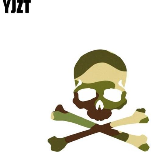 YJZT 10CM*10CM Camouflage Funny Skull Car Sticker PVC Decal Accessories 6-0023