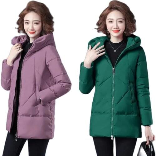 Winter Jacket 2021New Women Parkas Korean Loose Thicked Down Cotton Padded Coat Ladies Casual Hooded Wadded Jaqueta Feminina Q84