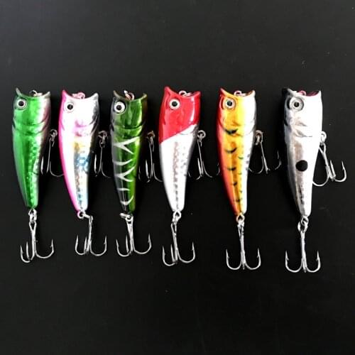 1 Piece Sale Fishing Lure Popper Baits 6cm/7.7g Artificial Hard Lures Topwater Big Mouth Poper