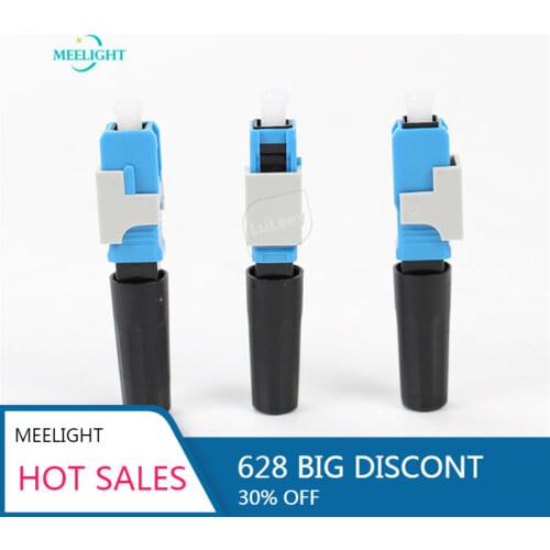 100pcs SC UPC embedded cold connector optical fiber quick connector 0.3dB 52mm FTTH FTTX