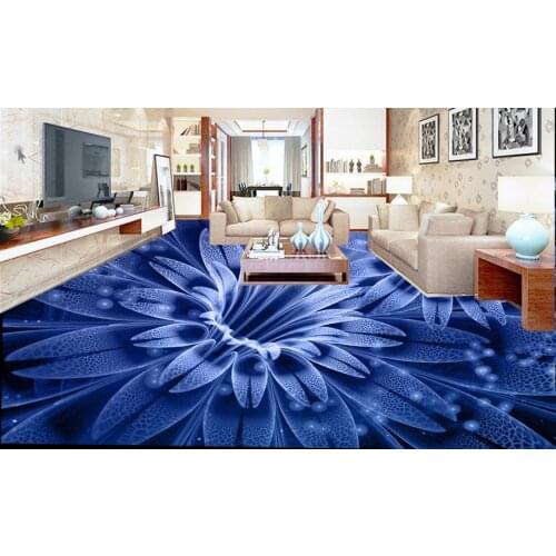 3d flooring waterproof wallpaper for bathroom Flower art floor vinyl photo wall mural 3 d wallpaper for walls 3d floor