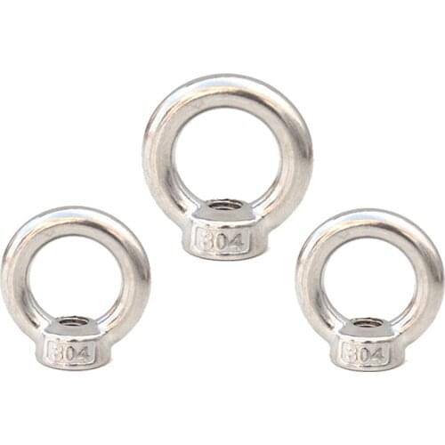 5-2pcs M3 M4 M5 M6 M8 M10 M12 Lifting Eye Nuts 304 stainless steel Ring Nut Cable Rope Eyenut