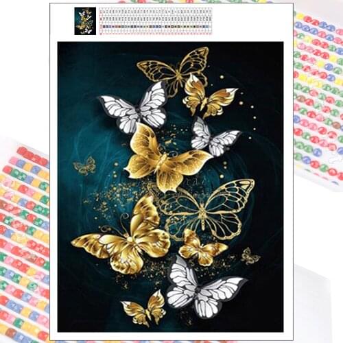 Diamond Painting Colorful Butterfly Art 5D DIY Mosaic Kit Full Square Round Rhinestone Hobby Embroidery Wall Sticker Home Decor
