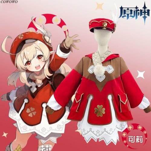Anime! Genshin Impact Klee Game Suit Lolita Dress Lovely Uniform Cosplay Costume Halloween Party Outfit For Women 2020 NEW