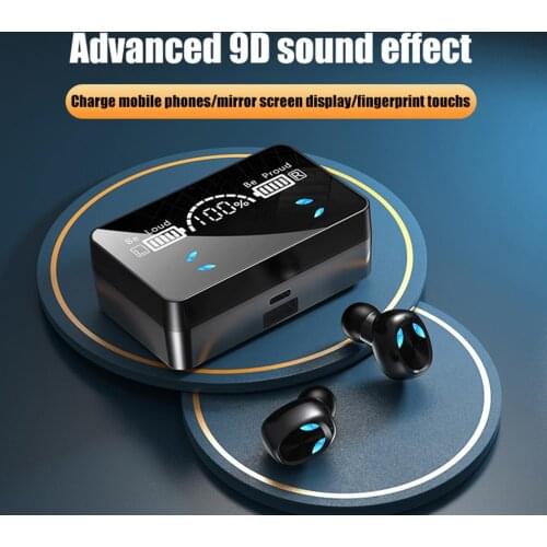 X3 Wireless Bluetooth 5.1 Headset For IOS Android TWS Sports Earphone Hd Led Power Digital Display Earbuds With Mic Powerbank