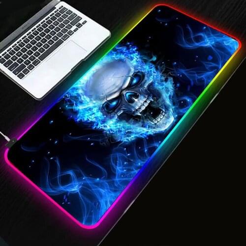 800X300 Custom Evil Spirit Knight Led Large Gaming Mouse Pad XXL RGB Rubber Anime Cute Mouse Pad Gamer Keyboard Mice Desk Mat