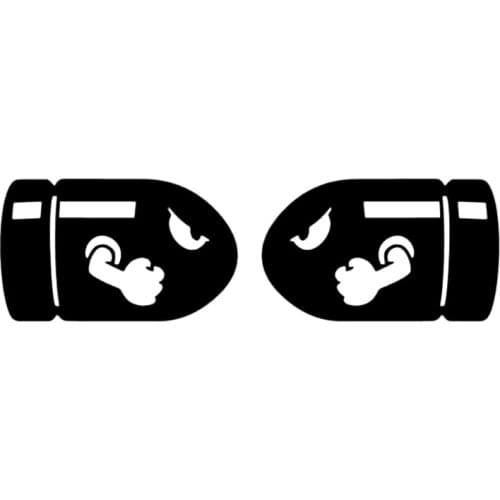 Dawasaru 2X Bullet Bill Car Sticker Decals Super Mario Motorcycle Stickers Personalized Car Styling KK,21CM*6CM