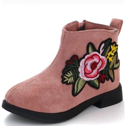 Girls spring and autumn leather plush Martin boots girls school ankle boots princess boots new 5 6 8 9 10 12 13 years