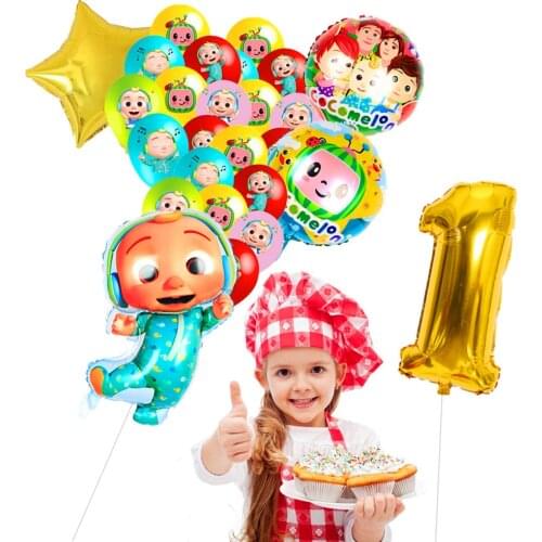1Set Cocomelon Foil Balloons 32 inch Number 1-9 Foil Balloons Boy Kids Birthday Party Decoration Supplies Air Globos Kid Gift
