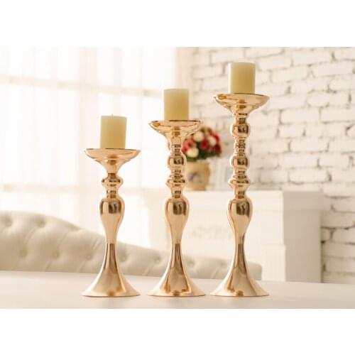 Hotsale 3pcs/set silver and gold Mental wedding candle holder set , peacock candle holder , flower candle holder,candle stick