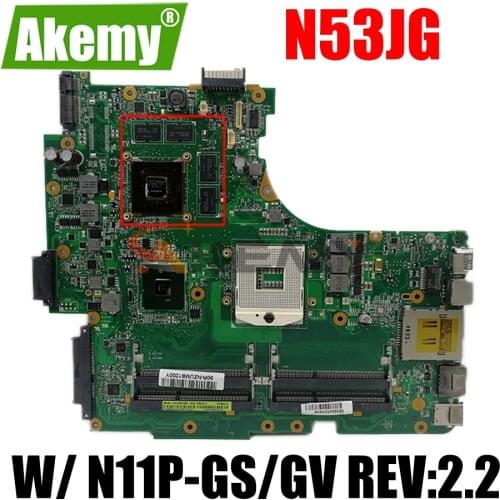 N53JG For ASUS Laptop Motherboard N53J N53JF N53JN N53JL N53JG HM55 W/ N11P-GS/GV REV:2.2 100% fully tested