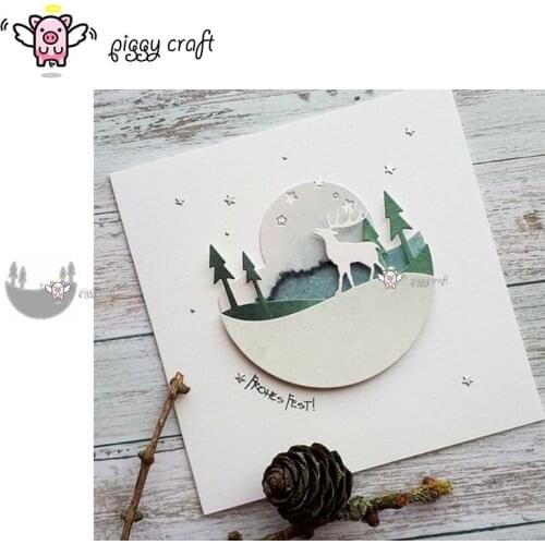 Piggy Craft metal cutting dies cut die mold Christmas tree frame Scrapbook paper craft knife mould blade punch stencils dies