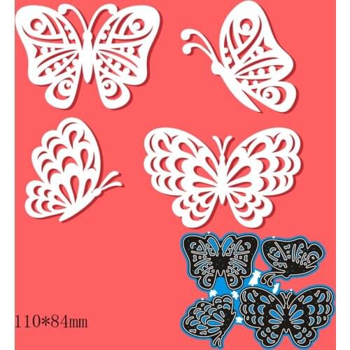 Metal Cutting Dies Hollow Butterflies Template New Scrapbook Decoration Template Embossing DIY Paper Card Craft 110*84mm