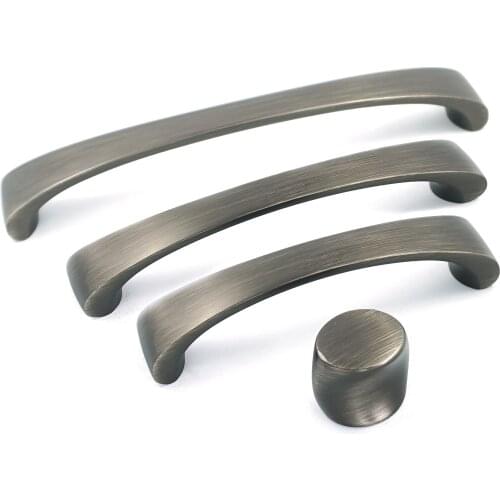 MFYS Furniture Handles Zinc Alloy Brushed Black Cabinet Drawer Pulls Handles Knobs Kitchen Cupboard Closet Pull Dresser Knob
