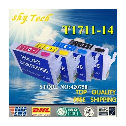 Refillable Cartridge suit for T1711 - T1714 ,Suit for epson xp-103 xp-33 xp-203 xp-207 xp-303 xp-306 xp-403 xp-406 .Empty