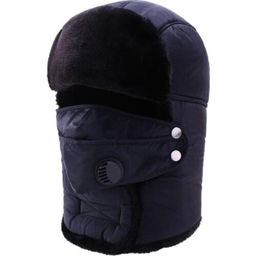 Mens Snow Cap Thickening Plus Earmuffs Mask Cycling Windproof Hat Skiing Outdoor Sport Warm Female Bonnet Hat