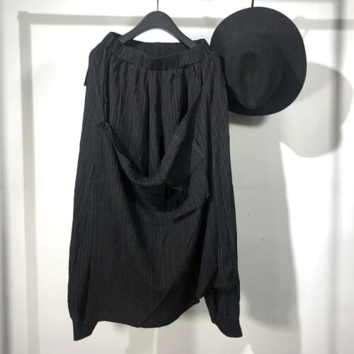 Owen Seak Men Pantskirt Casual Cross Pants high Street Wear Pants Mens Clothing Sweatpants Hip Hop Spring Harem Black Pants