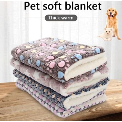 Soft Flannel Thickened Pet Soft Fleece Pad Pet Blanket Bed Mat For Puppy Dog Cat Sofa Cushion Home Rug Keep Warm Sleeping Cover
