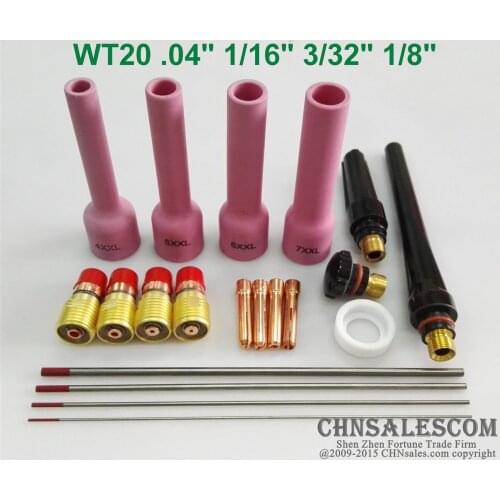 CHNsalescom 20 pcs TIG Welding Torch Stubby Gas Lens Kit WP-17/18/26 Series WT20 76mm Nozzle