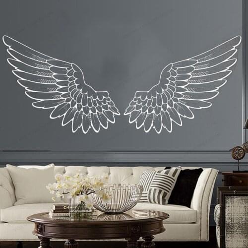 Angel Wings Wall Vinyl Sticker Bird God Big Wings Home Decor Art Mural Bedroom Living RoomHJ962