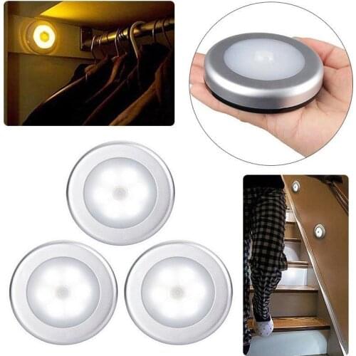 Night Light 6LED Bead Sensor PIR Infrared Motion LED Bulb Auto On and Off Closet Battery Power For home Wall Lamp Cabinet Stairs