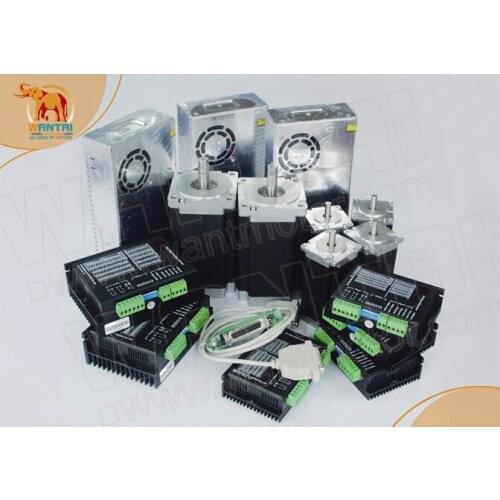 New Arrival! Wantai CNC 6 Axis Stepper Motors Dual Shaft 425oz-in &1600oz-in+Drivers 128&256micro Mill Laser Engraving