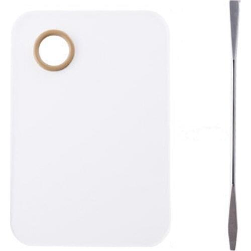 Makeup Palette Clear Acrylic Nail Stamping Plates Polish Gel Mixing Spatula Foundation Eyeshadow Stainless Steel Rod