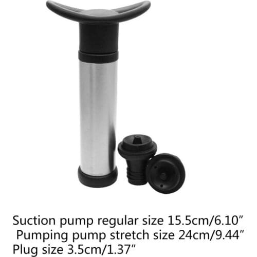 Durable Stainless Steel Vacuum Wine Saver Pump Humanized Design Bottle Stopper for Preserving and Sealing Bottled Wine P15D